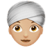 👳🏼‍♀️ woman wearing turban: medium-light skin tone display on Apple